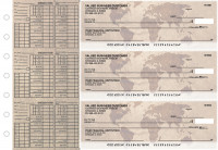 World Map Payroll Designer Business Checks  | BU3-CDS26-PAY