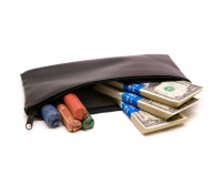 Black Zipper Bank Bag, 5.5" X 10.5" | CUR-019