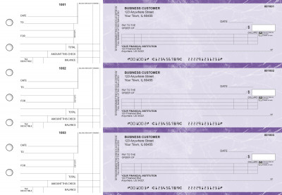 Purple Marble Itemized Counter Signature Business Checks | BU3-UMA01-ICS