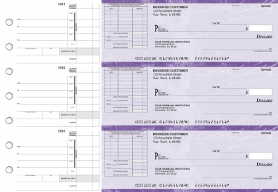 Purple Marble Itemized Invoice Business Checks | BU3-UMA01-TNV