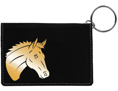 Majestic Horse Engraved Leather Keychain Wallet | KLE-00012