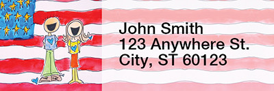 Patriotic Rectangle Address Labels by Amy S. Petrik | LRRAMY-04