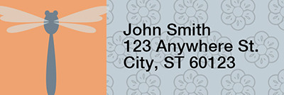 Retro Dragonflies Address Labels | LRRANI-008