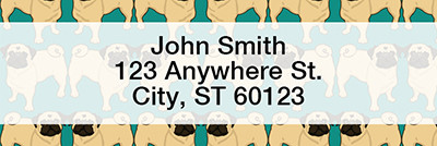 Pug Wallpaper Rectangle Address Labels | LRRDOG-81