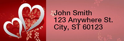 Pair of Hearts Narrow Address Labels | LRRLOV-12