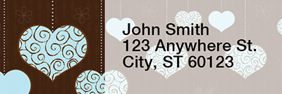 Hanging Hearts Narrow Address Labels | LRRLOV-13
