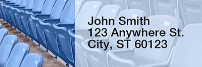 Blue & White Football Team Narrow Address Labels | LRRSPT-08