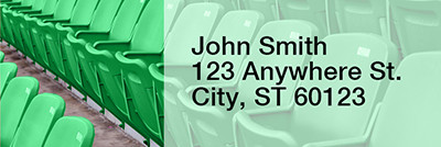 Green & White Football Team Narrow Address Labels | LRRSPT-10