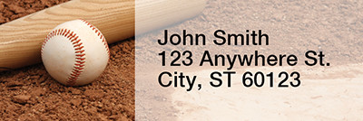 Black & White Baseball Team Narrow Address Labels | LRRSPT-14