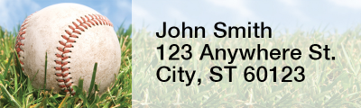 Blue & Red Baseball Team Narrow Address Labels | LRRSPT-15
