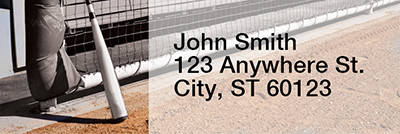 Orange & Black Baseball Team Narrow Address Labels | LRRSPT-16