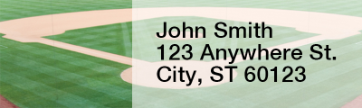Red & Navy Baseball Team Narrow Address Labels | LRRSPT-17