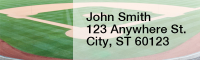 Green & Yellow Baseball Team Narrow Address Labels | LRRSPT-19