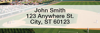 Navy Blue & White Baseball Team Narrow Address Labels | LRSPT-12
