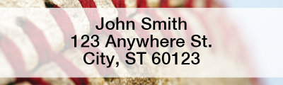 Red & White Baseball Team Narrow Address Labels | LRSPT-13