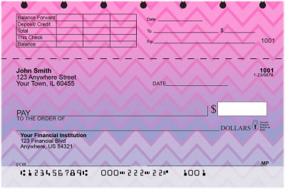Sunset Chevron Top Stub Personal Checks | TSGEP-001