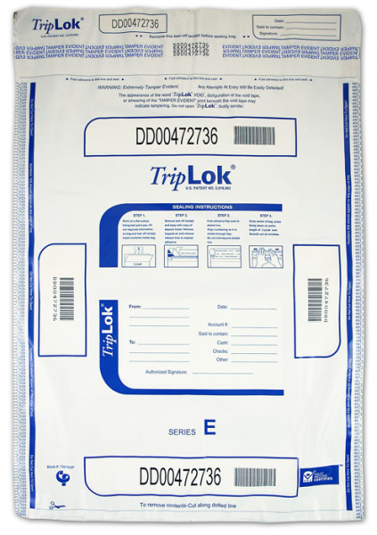 White TripLok Deposit Bag with Pocket, 15'' X 20''  | BAG-19