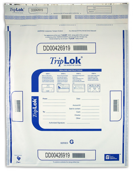 White TripLok Deposit Bag, 20'' X 24'' | BAG-21