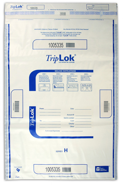 White TripLok Deposit Bag, 20'' X 28''  | BAG-23