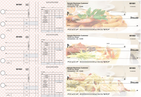 Italian Cuisine Disbursement Payroll Designer Business Checks | BU3-7CDS05-FSP