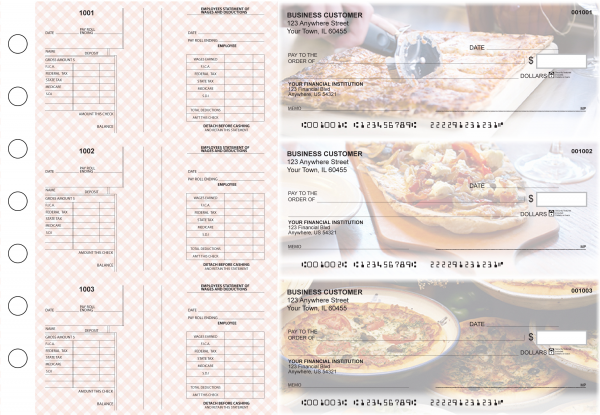 Pizza Multi-Purpose Salary Voucher Business Checks | BU3-7CDS08-MPS