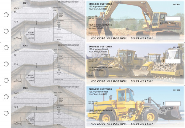 Construction Dual Purpose Voucher Business Checks | BU3-7CDS10-DPV