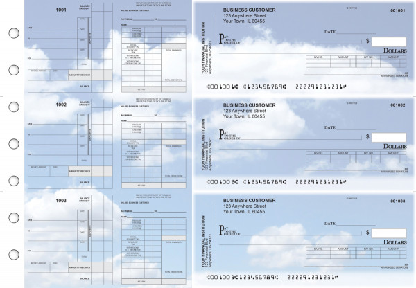 Clouds Payroll Invoice Business Checks | BU3-7CDS21-PIN