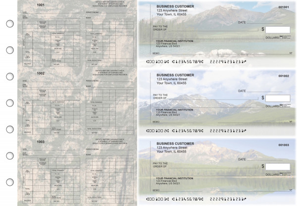Scenic Mountains Multi-Purpose Counter Signature Business Checks | BU3-7CDS29-MPC