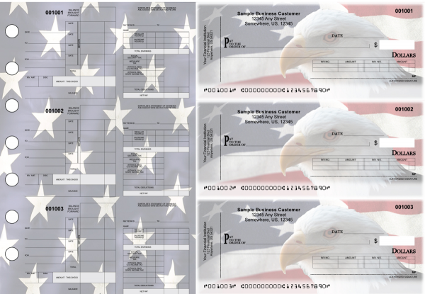 American Flag Itemized Disbursement Payroll Designer Business Checks | BU3-7CDS32-IDP