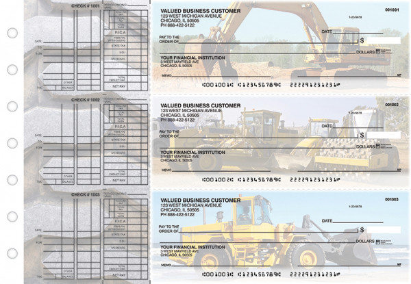 Construction Multi Purpose Designer Business Checks  | BU3-CDS10-DEP