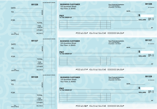 Swirls Itemized Payment Business Checks | BU3-CDS24-IPR