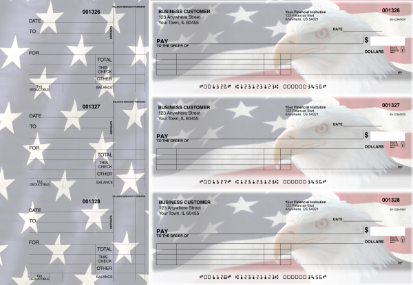 American Flag Itemized Payment Business Checks | BU3-CDS32-IPR