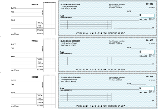 Teal Safety Itemized Payment Business Checks | BU3-ESF01-IPR