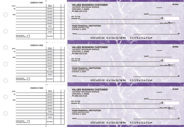 Purple Marble Accounts Payable Business Checks | BU3-UMA01-DED
