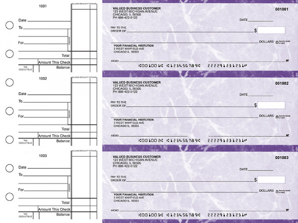 Purple Marble Standard Business Checks | BU3-UMA01-STA