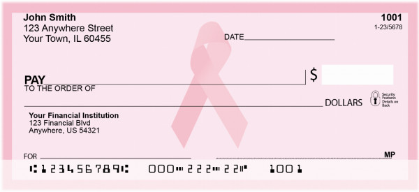 Pink Ribbon Personal Checks | CHA-01