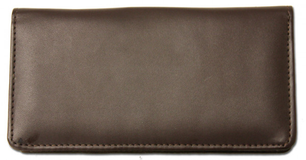 Dark Brown Smooth Leather Checkbook Cover | CLP-BRN03