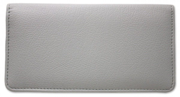 Grey Leather Checkbook Cover | CLP-GRY01