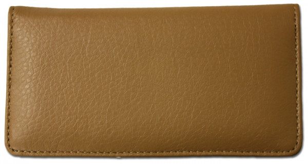 Tan Textured Leather Checkbook Cover | CLP-TAN02