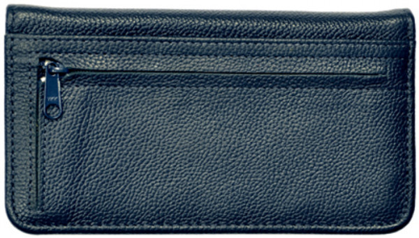 Blue Leather Zippered Checkbook Cover | CLZ-BLU01