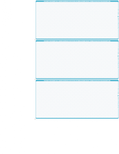 Blank Teal Safety 3 Per Page Wallet Checks | L3P-BLA-AS