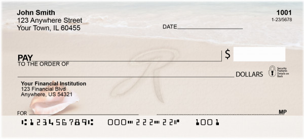 Sand Written Monogram 'R' Personal Checks | MONO-07R