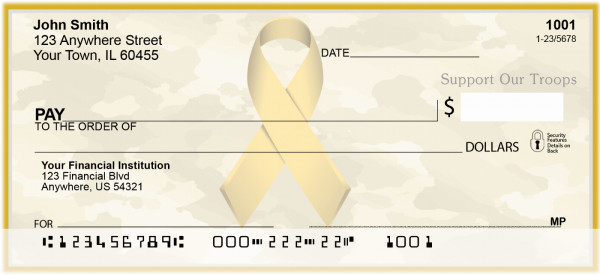 Support Our Troops Ribbon Personal Checks | RIB-27